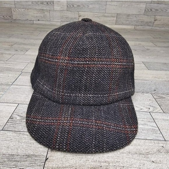 Bigalli Grey/Red Plaid Wool Blend Fitted Baseball Cap, Size 59 *NWOT* - Picture 2 of 8